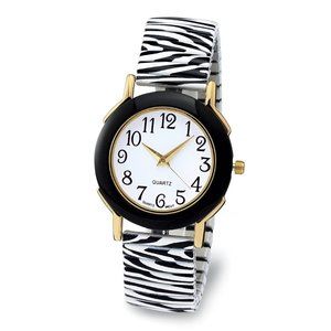 Zebra Stretch Band Watch Easy Read Dial